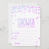 かわいいコンフェッティ ブライダルシャワー 招待状 (正面)
