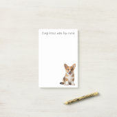 かわいいコーギキス子犬カーディガンおもしろいコーギ ポストイット (デスク上)