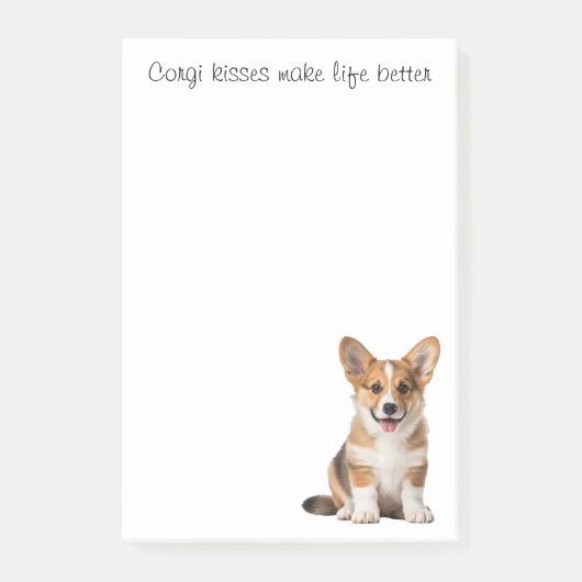 かわいいコーギキス子犬カーディガンおもしろいコーギ ポストイット (正面)