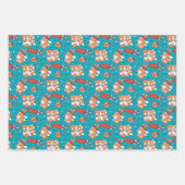 かわいいコーギキュピッド愛犬パターンバレンタインデー ラッピングペーパーシート (正面2)