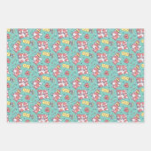 かわいいコーギキュピッド愛犬パターンバレンタインデー ラッピングペーパーシート (正面)