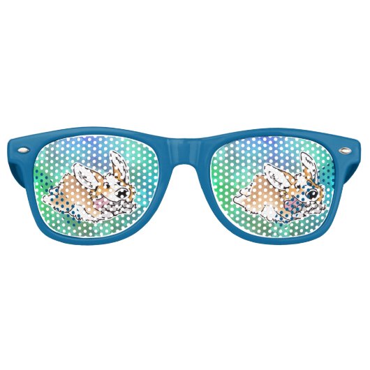 かわいいコーギサングラス レトロサングラス (正面)
