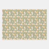 かわいいコーギシームレスラッピング紙シート ラッピングペーパーシート (正面2)