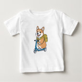 かわいいコーギスクーターキッズTシャツ ベビーTシャツ (正面)