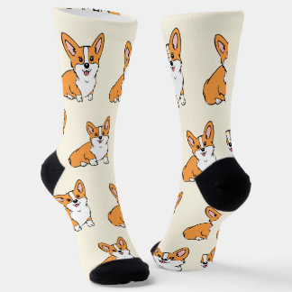 かわいいコーギドッグ柄ソックス ソックス