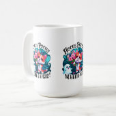 かわいいコーギハロウィーンアート：ホカスポカステーマデザイン コーヒーマグカップ (正面左)