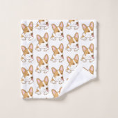 かわいいコーギパピードッグパターン バスタオルセット (ウォッシュタオル)