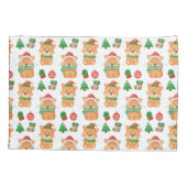 かわいいコーギパピードッグ小妖精や小人サンタフェスティバルクリスマス 枕カバー (裏面)