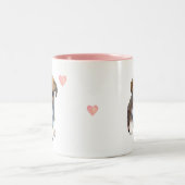 かわいいコーギパピードッグ&ハート ツートーンマグカップ (中央)