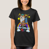 かわいいコーギパピーバックパック野球帽保子SMILIN Tシャツ (正面)