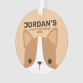 かわいいコーギパーソナライズされた犬 オーナメント (正面)