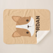 かわいいコーギパーソナライズされた犬 シェルパブランケット (正面(横))