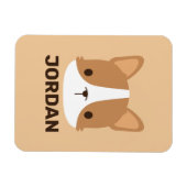 かわいいコーギパーソナライズされた犬 マグネット (横)