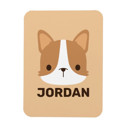 かわいいコーギパーソナライズされた犬 マグネット (縦)