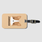 かわいいコーギパーソナライズされた犬 ラゲッジタグ (正面横)