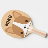 かわいいコーギパーソナライズされた犬 卓球ラケット (横)