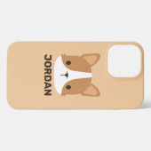 かわいいコーギパーソナライズされた犬 iPhoneケース (裏面横)