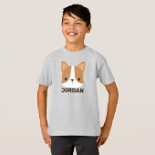 かわいいコーギパーソナライズされた犬 Tシャツ (正面フル)
