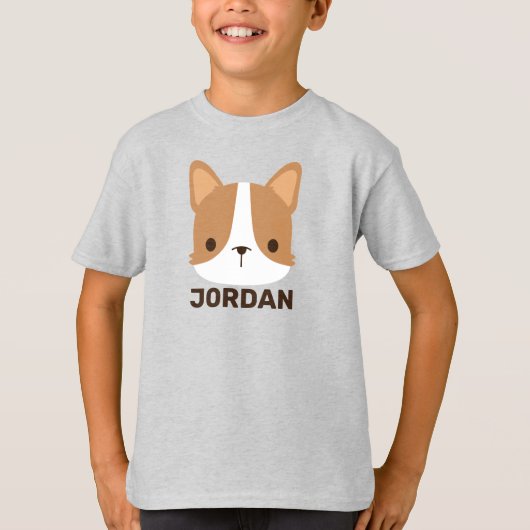 かわいいコーギパーソナライズされた犬 Tシャツ (正面)