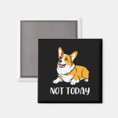 かわいいコーギフトおもしろい犬恋人ではない今日の怠惰アニ マグネット (正面/裏面)