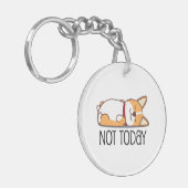 かわいいコーギフトおもしろい犬恋人ではなく今日の怠惰 キーホルダー (正面左)