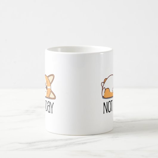 かわいいコーギフトおもしろい犬恋人ではなく今日の怠惰 コーヒーマグカップ (中央)