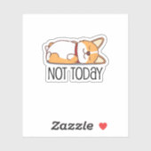 かわいいコーギフトおもしろい犬恋人ではなく今日の怠惰 シール (シート)