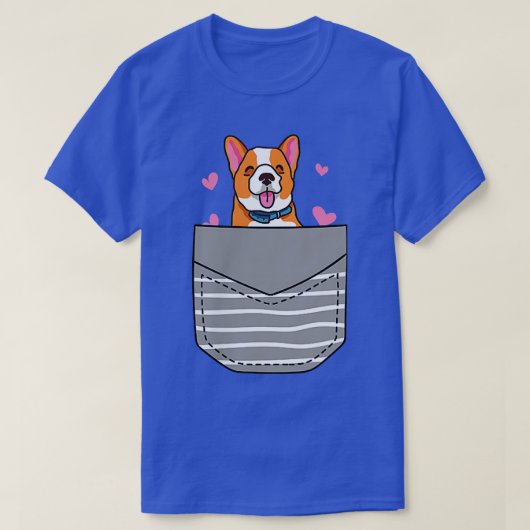 かわいいコーギラバーポケット Tシャツ (デザイン正面)