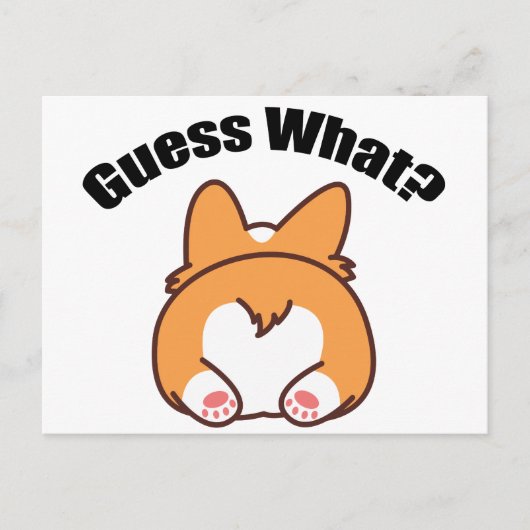 かわいいコーギーお尻ユーモア ポストカード (正面)