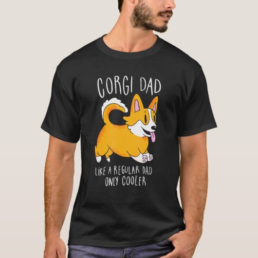 かわいいコーギーお父さん Tシャツ (正面)