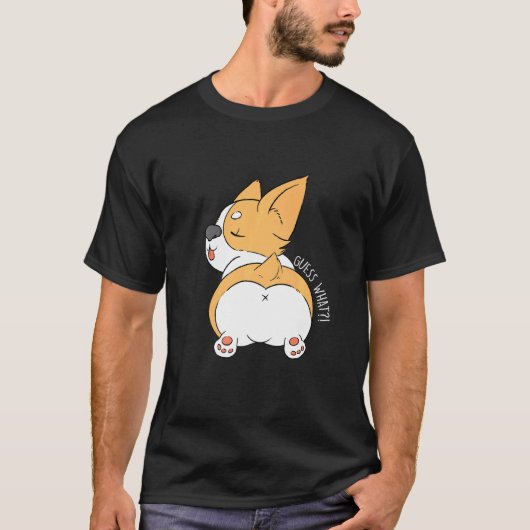 かわいいコーギーのお尻 コーギー犬Tシャツ Tシャツ (正面)