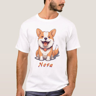 かわいいコーギーのキャラクターイラスト Tシャツ