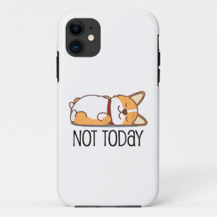 かわいいコーギーのギフト 面白い犬好き 今日はやる気なし 怠け者 iPhone 11 ケース