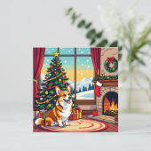 かわいいコーギーのクリスマスパーソナルグッズ シーズンカード (スタンド正面)