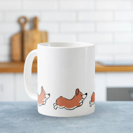 かわいいコーギーのシンプルなオリジナルマグカップ コーヒーマグカップ
