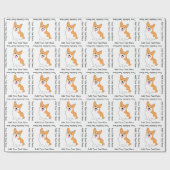 かわいいコーギーのスケッチ-あなた自身の文字を加えて下さい ラッピングペーパー (フラット)