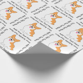 かわいいコーギーのスケッチ-あなた自身の文字を加えて下さい ラッピングペーパー (角)