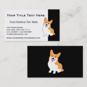 かわいいコーギーのスケッチ-あなた自身の文字を加えて下さい 名刺 (正面/裏面)
