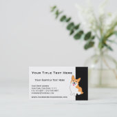 かわいいコーギーのスケッチ-あなた自身の文字を加えて下さい 名刺 (スタンド正面)