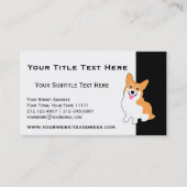 かわいいコーギーのスケッチ-あなた自身の文字を加えて下さい 名刺 (正面)