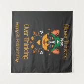 かわいいコーギーのセントパトリックデー タペストリー (正面(横))