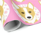 かわいいコーギーのデザインの包装紙 ラッピングペーパー (ロールコーナー)