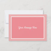 かわいいコーギーのピンクのカスタムで平らなサンキューカード サンキューカード (裏面)