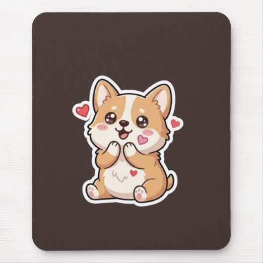 かわいいコーギーの仔犬マウスパッド マウスパッド (正面)