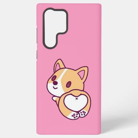 かわいいコーギーの子犬愛 SAMSUNG GALAXYケース (裏面)