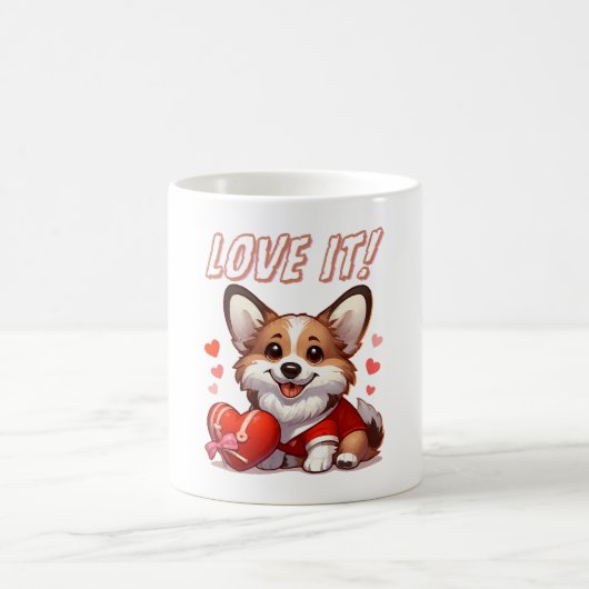 かわいいコーギーの愛 コーヒーマグカップ (中央)