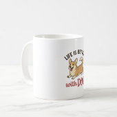 かわいいコーギーの犬のデザイン_1 コーヒーマグカップ (正面左)