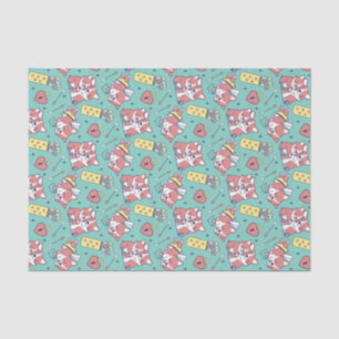 かわいいコーギーキューピッドの弓矢パターン バレンタインデー 薄葉紙