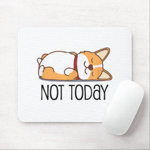 かわいいコーギーギフト 冗談めいた犬好き 今日はやる気なし  マウスパッド