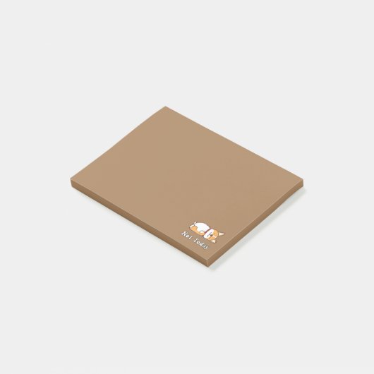 かわいいコーギーギフト 面白い 犬好き いいえ 今日はダメ 怠け者 ポストイット (アングル)